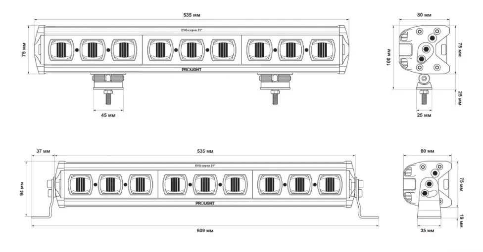 Купити Світлодіодна балка ProLight EVO 21 90Вт 00-2190
