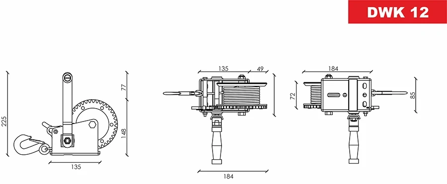 Купить Лебедка ручная Dragon Winch DWK 12