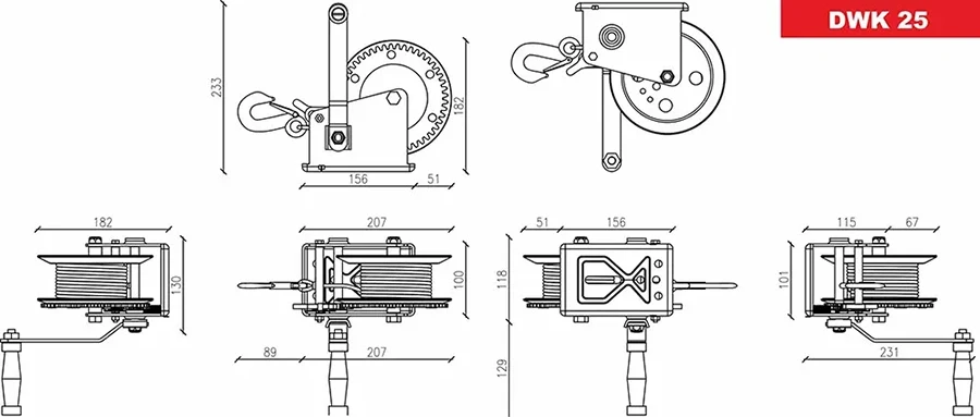 Купити Лебідка ручна Dragon Winch DWK 25
