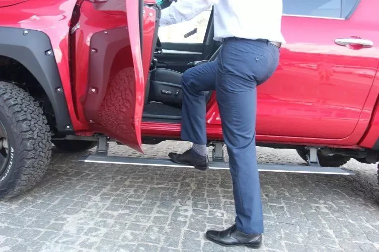 Buy Drawing electric thresholds Toyota Hilux Double Cab 15+ with logo