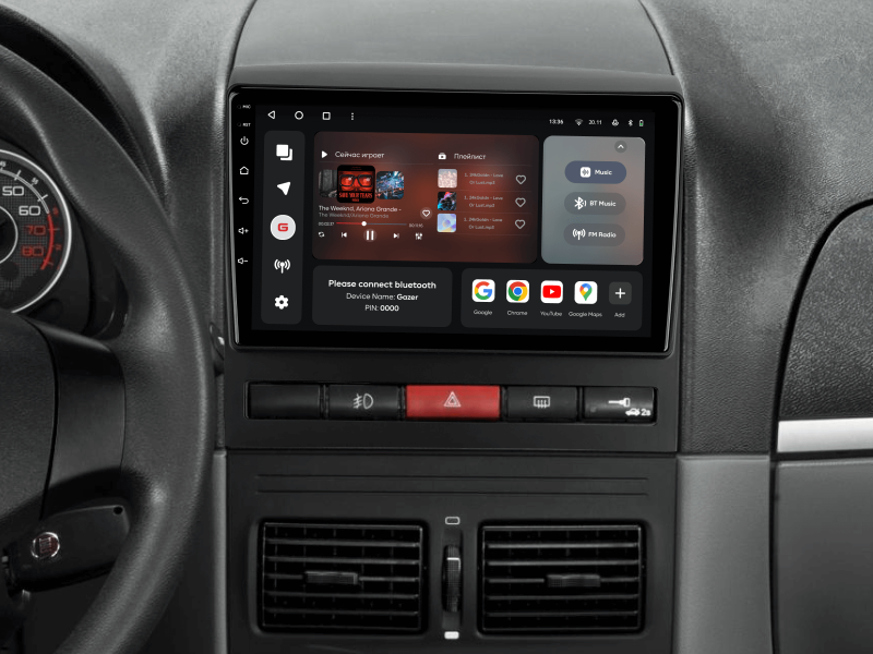 Buy Gazer T6009-350 multimedia system to Fiat Idea 2011-2014, Peron 9 2009