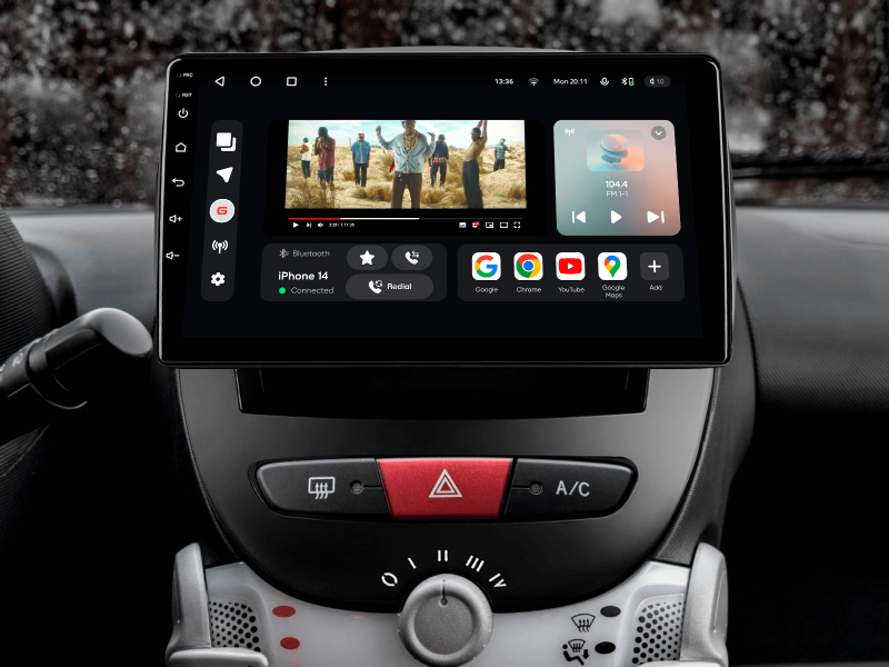 Купити Мультимедійна система Gazer T6009-AB10 до Peugeot 107 2005-2014