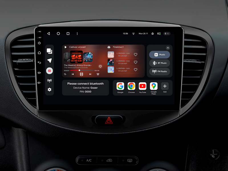 Buy Gazer T6009-PA multimedia system to Hyundai I10 (PA) 2007-2013
