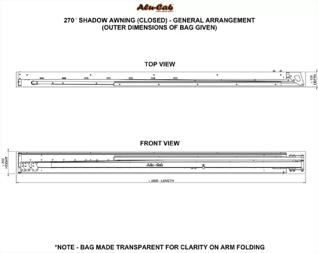 Купить Тент Alu-Cab 270 на левую сторону