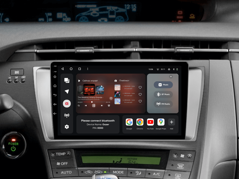 Buy Gazer T6009-XW30 multimedia system to Toyota Prius 3 (XW30) 2009-2015