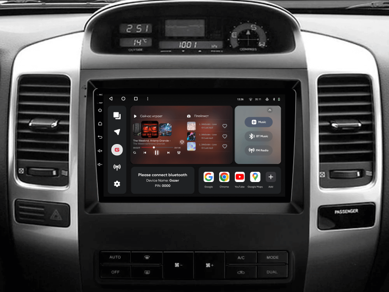 Buy Gazer T6509-J120 Multimedia System to Toyota Land Cruiser Prado 3 (J120) 2002-2009