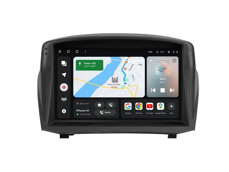 Buy Gazer T6509-WT/H Multimedia System to Ford Fiesta MK 6 2008-2019