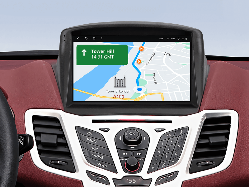 Buy Gazer T6509-WT/L Multimedia System to Ford Fiesta MK 6 2008-2019