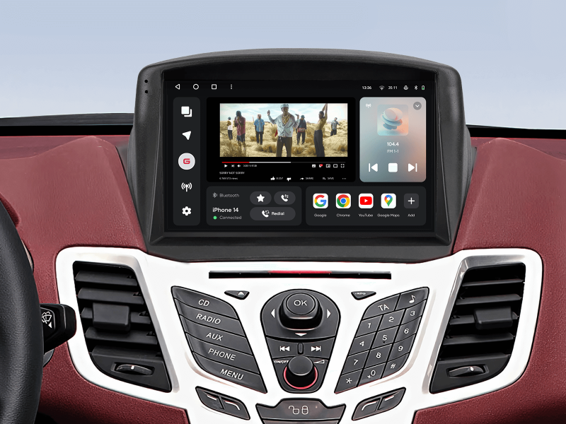 Buy Gazer T6509-WT/L Multimedia System to Ford Fiesta MK 6 2008-2019