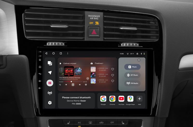 Buy Gazer T6010-5G/L PRO Multimedia System to Volkswagen Golf 7 (5G) 2012-2020