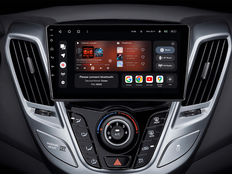 Buy Gazer T6009-FS/H PRO Multimedia System to Hyundai Veloster (FS) 2011-2017