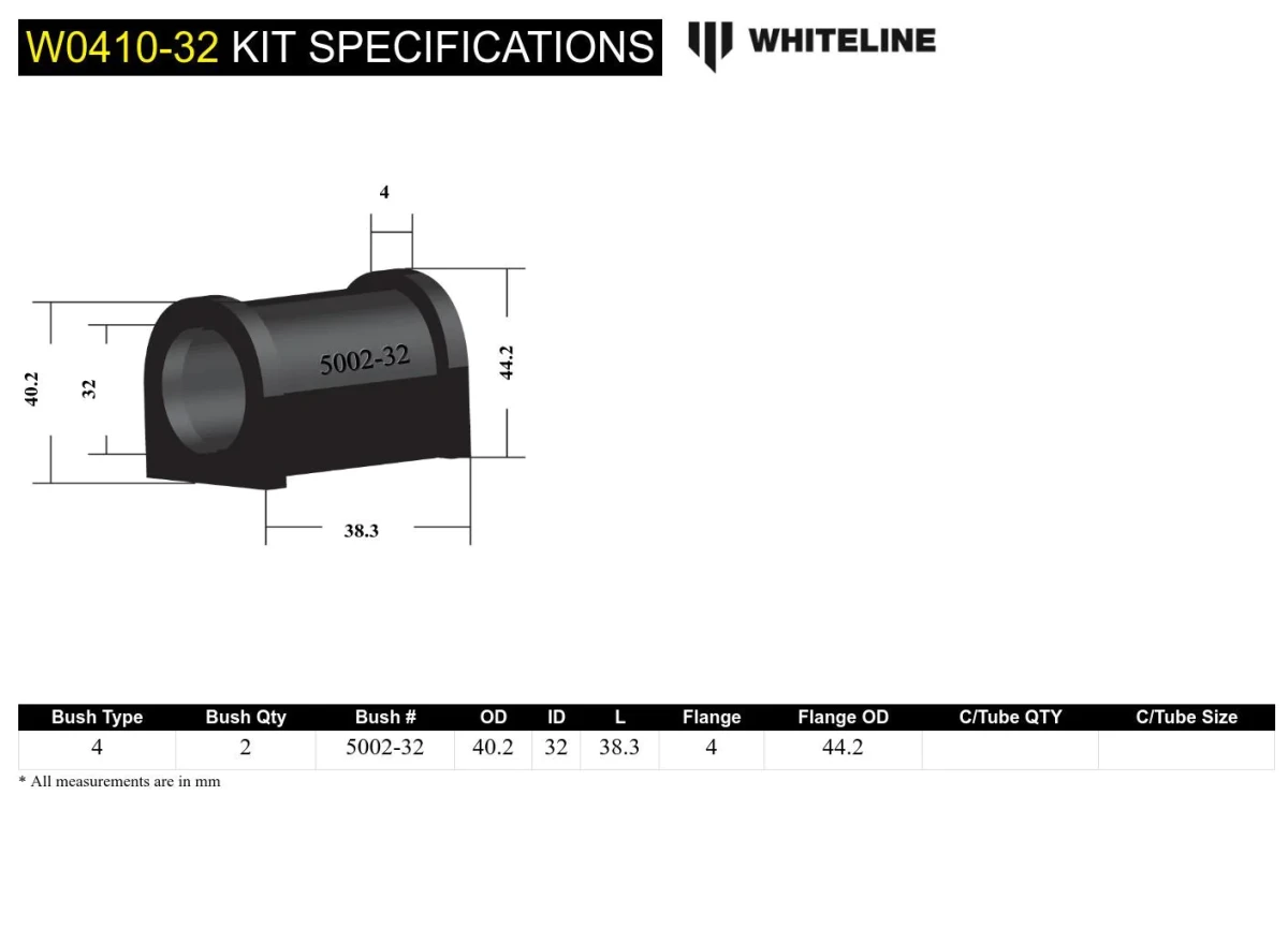 Buy Service set to the stabilizer of the cross stability of Whiteline W0410-32