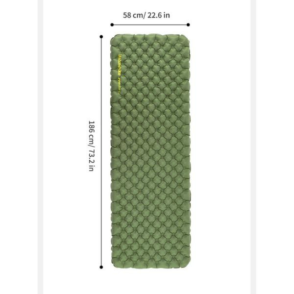 Buy Mattress inflatable out -light Naturehike CNK2450WS014, with a bag for inflating, rectangular green 186 cm