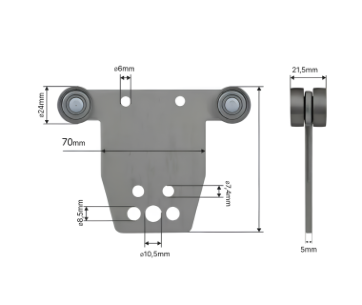 Купити Ролики стійки напівпричепа Ø24x21,5x95 HESTAL, KRONE Цинк Польща (1804328954)