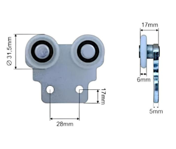 Купить Ролики стійки напівпричепа Ø30x17x56 Цинк Польща (1804328950)