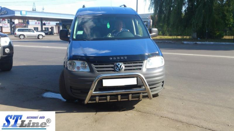 Купить Кенгурятник WT003 (нерж) 60мм, с надписью для Volkswagen Caddy 2004-2010 гг