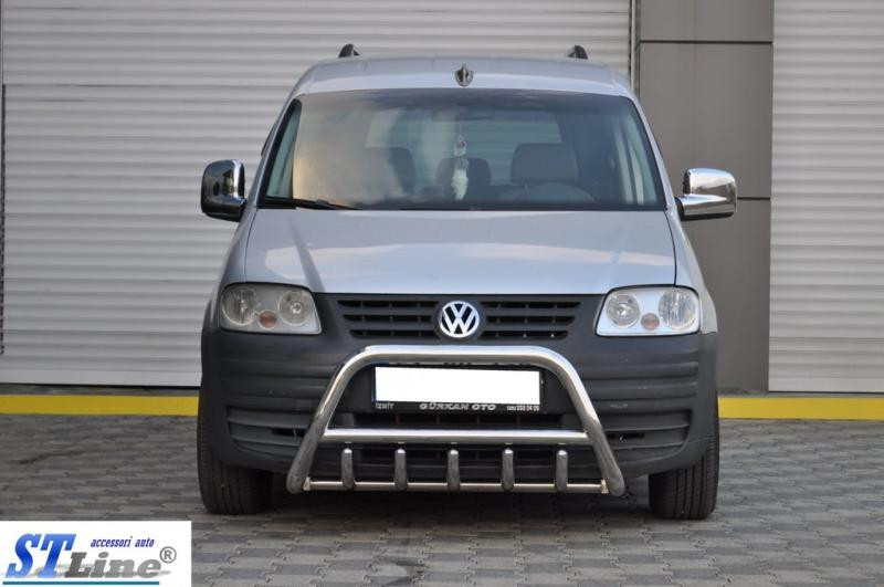 Купить Кенгурятник WT003 (нерж) 60мм, с надписью для Volkswagen Caddy 2004-2010 гг