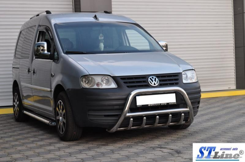 Купить Кенгурятник WT003 (нерж) 60мм, с надписью для Volkswagen Caddy 2004-2010 гг