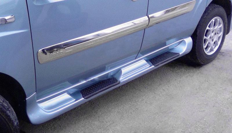 Купить Боковые пороги Sorento тип (под покраску) для Fiat Doblo I 2001-2005 гг