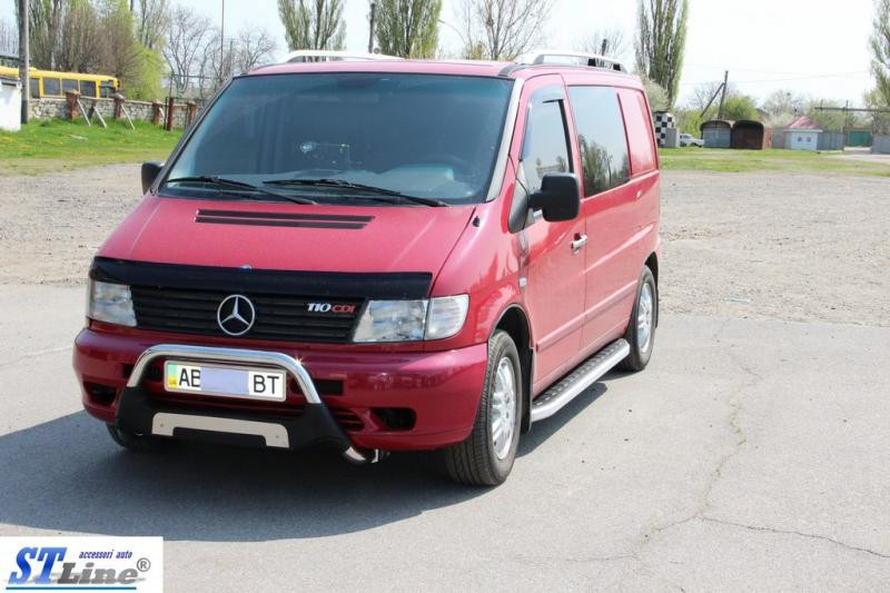 Купить Боковые пороги Fullmond (2 шт, алюм.) для Mercedes Vito W638 1996-2003 гг