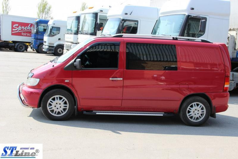 Купить Боковые пороги Fullmond (2 шт, алюм.) для Mercedes Vito W638 1996-2003 гг