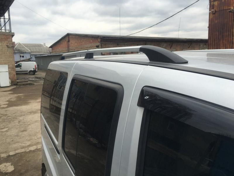 Купити Рейлінги Хром (пласт. ніжки) Стандартна база, пластикові ніжки для Fiat Doblo I 2005-2010 рр