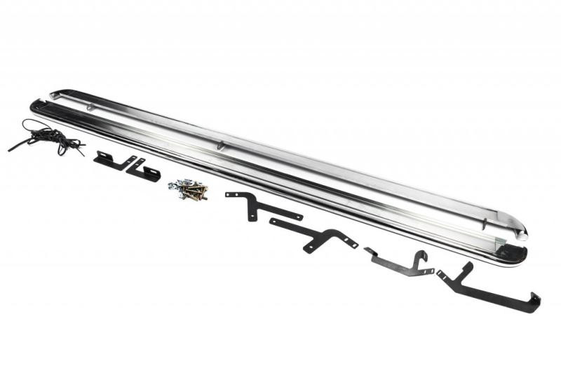 Купить Боковые пороги Premium (2 шт, нерж) 60 мм, короткая база для Nissan NV300/Primastar 2016-гг