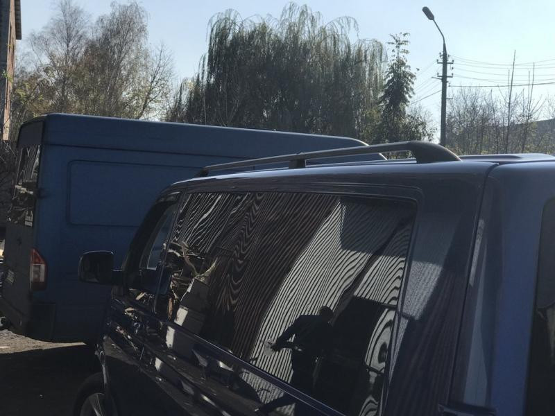 Купити Рейлінги Чорні Коротка база, Металеві ніжки для Volkswagen T6