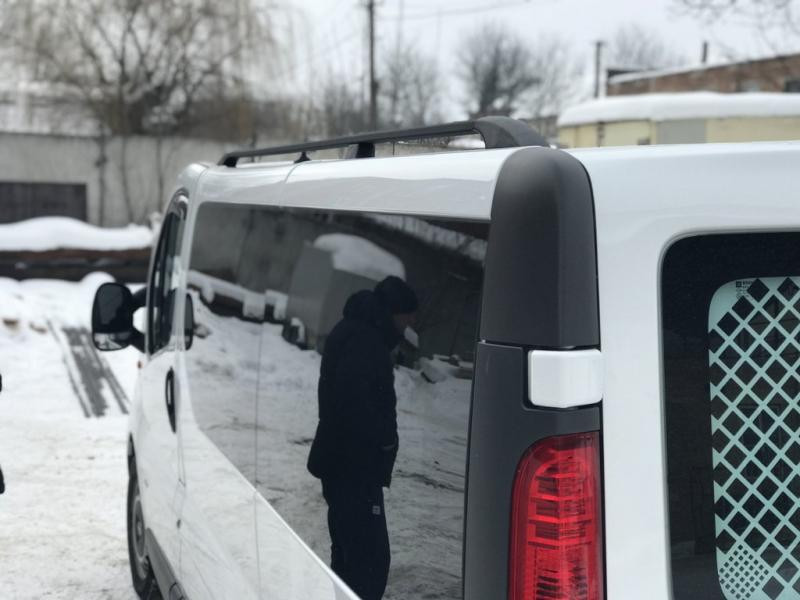 Купити Рейлінги Чорні Коротка, пластикові ніжки для Opel Vivaro 2001-2015 рр