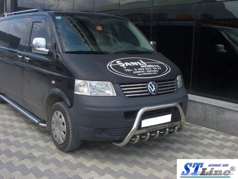 Купить Кенгурятник WT003 (нерж) 60мм, с надписью для Volkswagen T5 Caravelle 2004-2010 гг