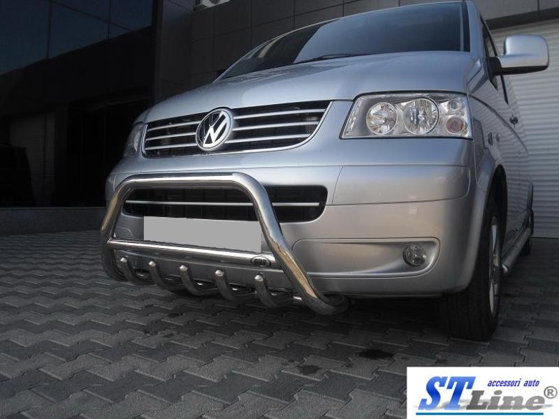 Купить Кенгурятник WT003 (нерж) 60мм, с надписью для Volkswagen T5 Caravelle 2004-2010 гг