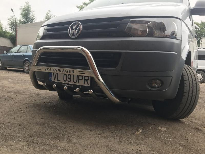 Купити Кенгурятник WT003 (нерж) 60 мм, з написом для Volkswagen T5 2010-2015 рр