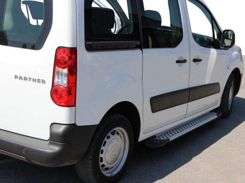 Купить Боковые пороги Allmond Grey (2 шт, алюм.) для Peugeot Partner Tepee 2008-2018 гг
