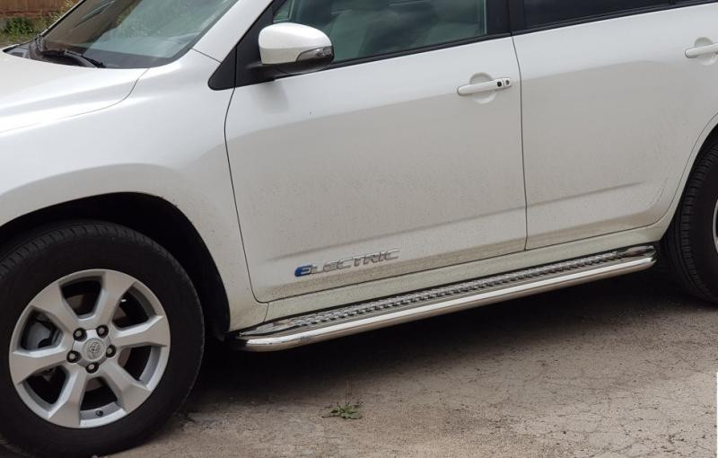 Купить Боковые пороги Premium (2 шт, нерж) 60 мм для Toyota Rav 4 2006-2013 гг
