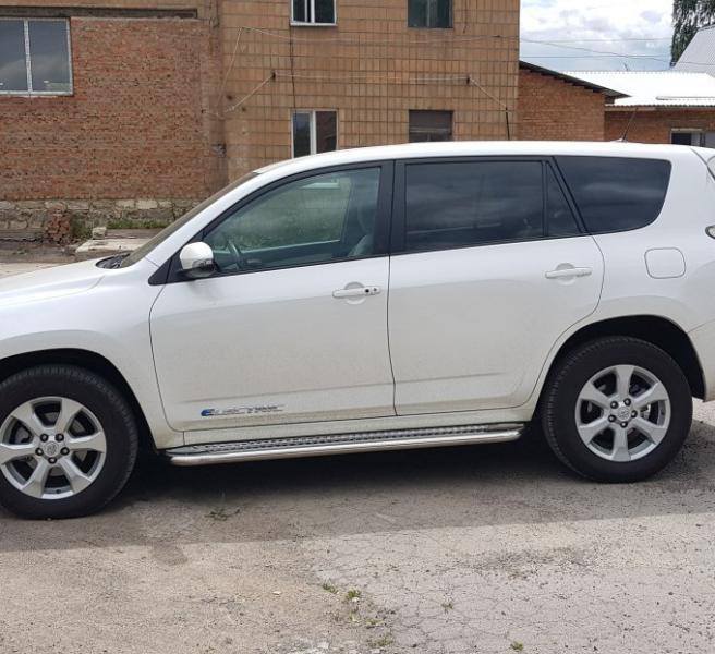 Купить Боковые пороги Premium (2 шт, нерж) 60 мм для Toyota Rav 4 2006-2013 гг