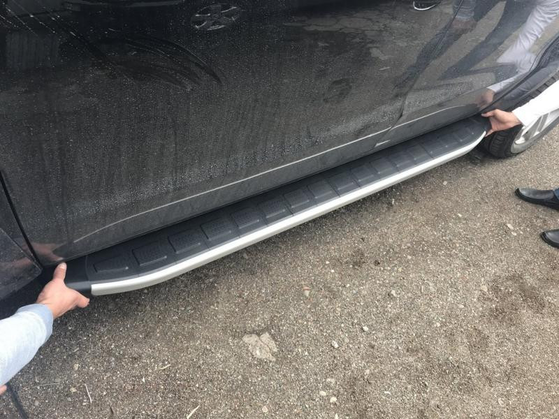 Купити Бокові пороги Fullmond Grey (2 шт, алюм) для Volkswagen Amarok 2010-2022 рр