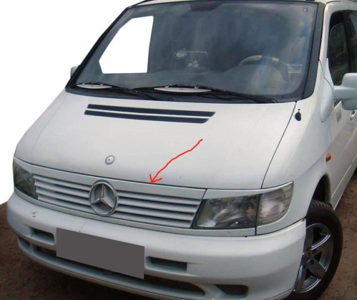Купить Полоска на решетку (пластик) Черный мат для Mercedes Vito W638 1996-2003 гг