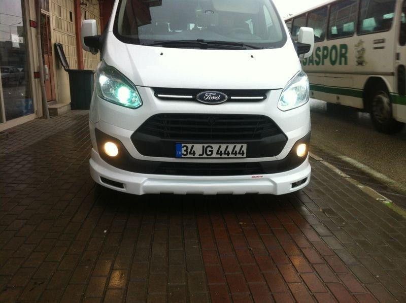 Купить Накладка на передний бампер (2013-2017, под покраску) для Ford Custom