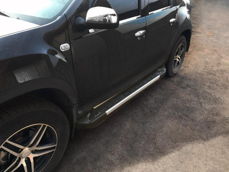 Купить Боковые пороги RedLine V1 (2 шт., алюминий) для Renault Duster 2008-2017 гг
