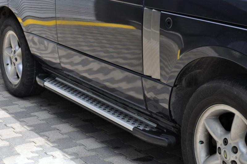 Купити Бокові пороги Allmond Grey (2 шт., алюміній) для Range Rover III L322 2002-2012 рр