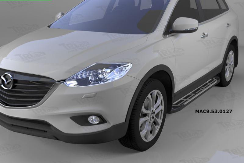 Купити Бокові пороги Sunrise (2 шт., Алюміній) для Mazda CX-9 2007-2016рр
