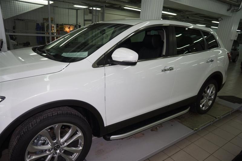 Купити Бокові пороги Fullmond (2 шт, алюм.) для Mazda CX-9 2007-2016рр