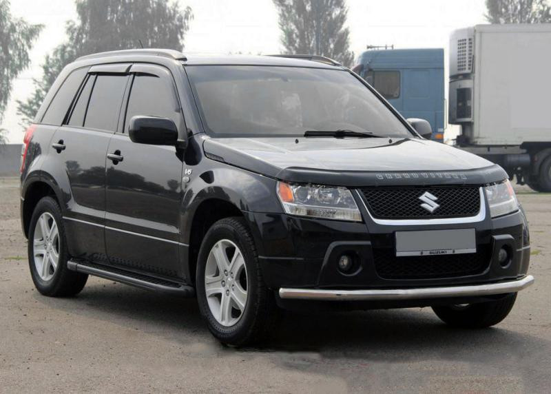 Купить Боковые пороги Allmond Black (2 шт., алюминий) для Suzuki Grand Vitara 2005-2017 гг