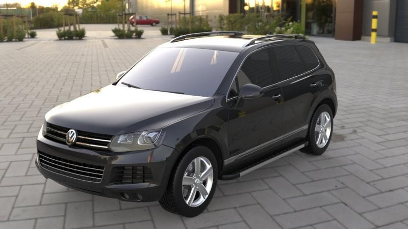 Купити Бокові пороги Duru (2 шт., алюміній) для Volkswagen Touareg 2010-2018 рр