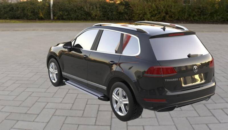 Купити Бокові пороги Rainbow (2 шт., алюміній) для Volkswagen Touareg 2010-2018 рр