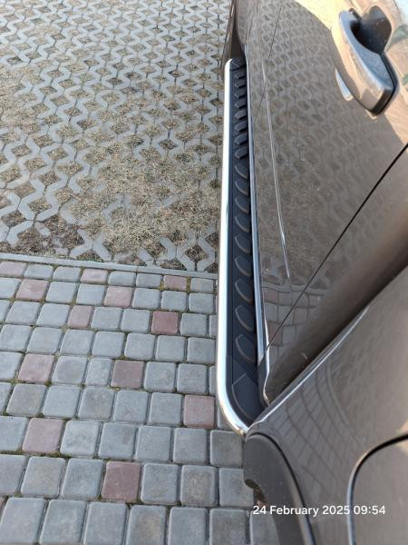 Купити Бокові пороги Maydos V1 (2 шт., Алюміній -2025 нерж) для Volkswagen Amarok 2010-2022 рр