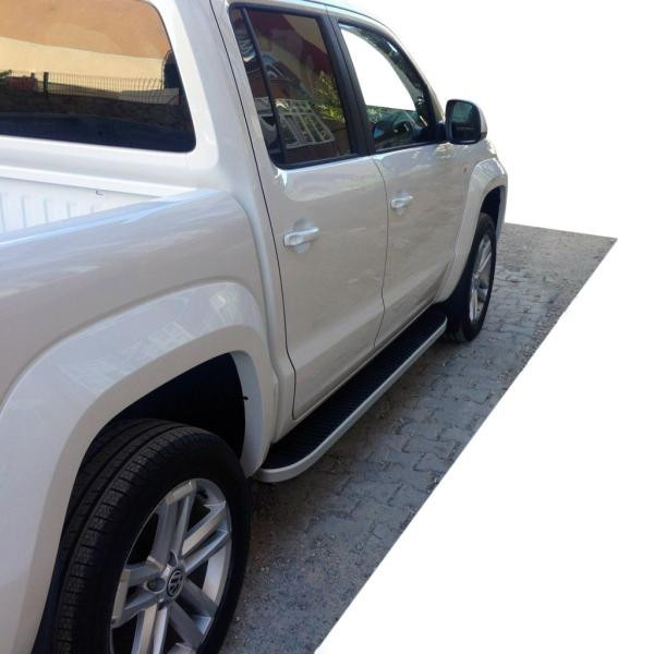 Купити Бокові пороги Tayga Grey (2 шт., алюміній) для Volkswagen Amarok 2010-2022 рр