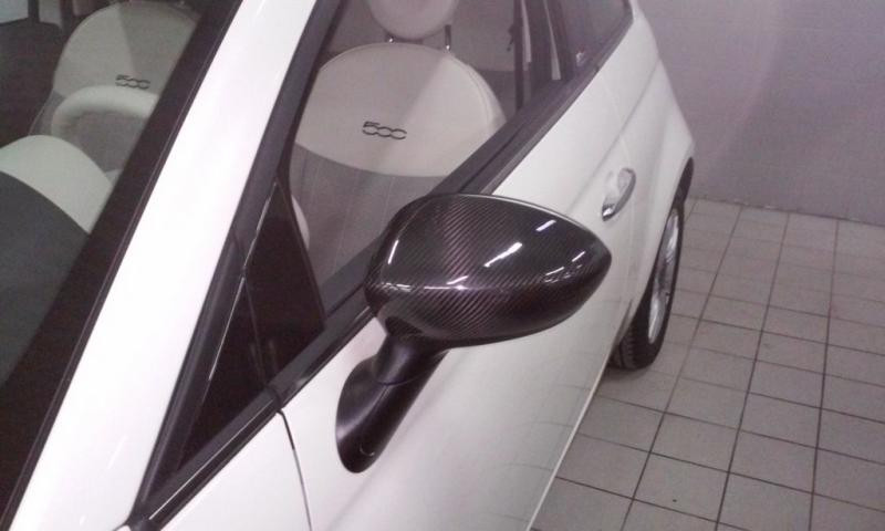 Купити Накладки на дзеркала 2007-2015 (2 шт., натуральний карбон) для Fiat 500/500L