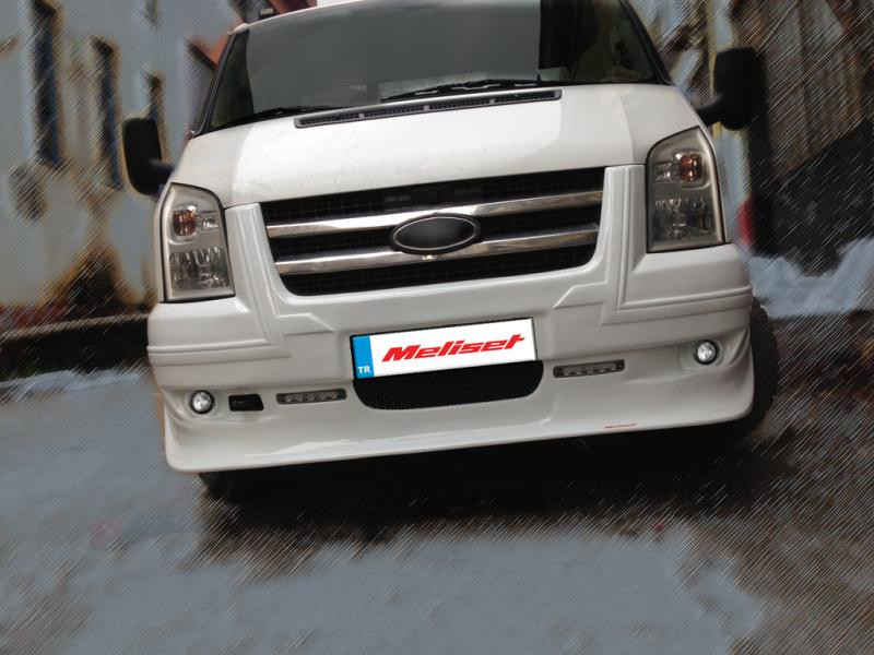 Купити Накладка на передній бампер (2006-2014, DRL, з ґратами) для Ford Transit рр