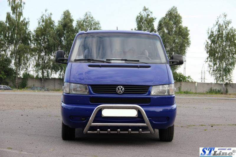 Купити Кенгурятник WT003 60мм (нерж) 50мм, з написом для Volkswagen T4 Transporter